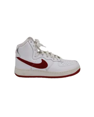 Nike Air Force 1 High 'Nai Ke' Chaussures de Sport en Cuir Blanc et Rouge