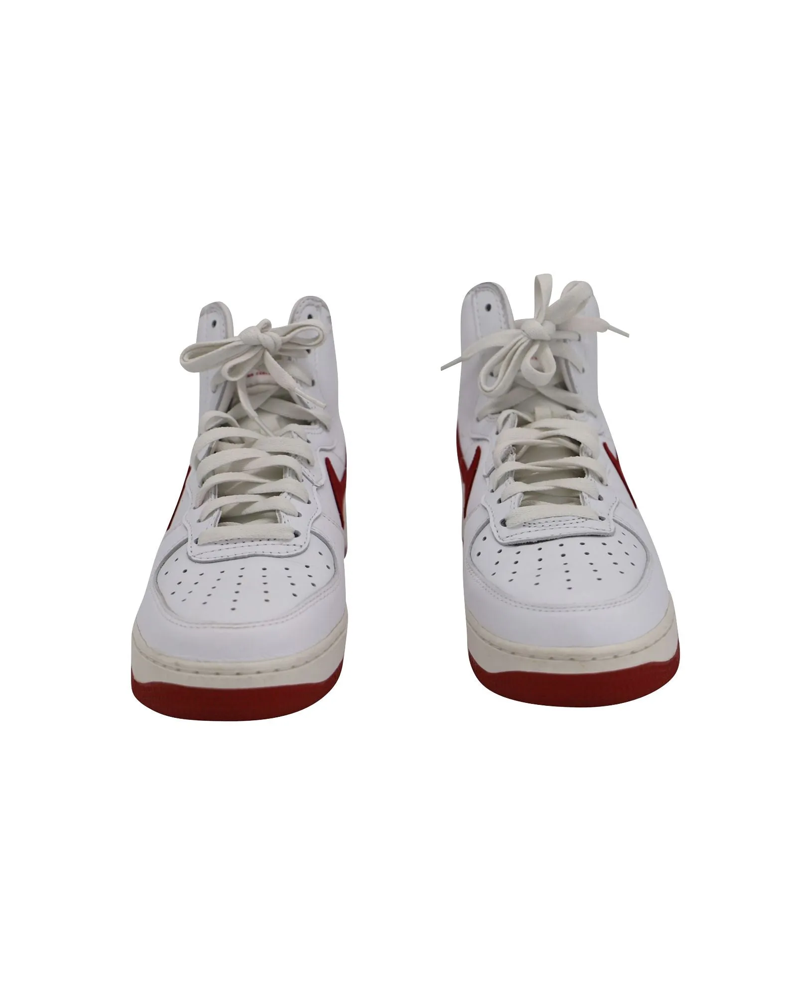 Nike Air Force 1 High 'Nai Ke' Chaussures de Sport en Cuir Blanc et Rouge