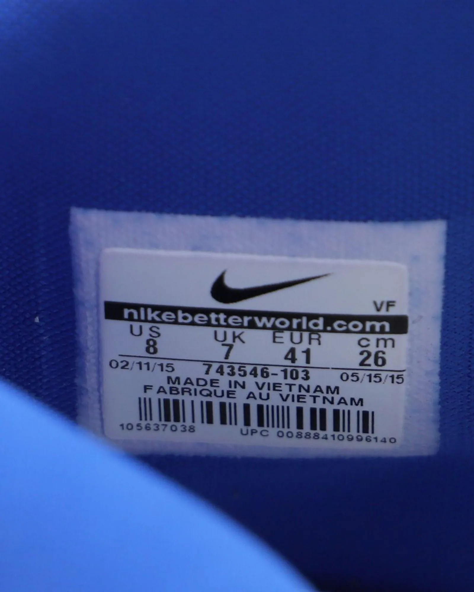 Nike Air Force 1 High Retro QS en cuir blanc Summit/bleu Game Royal