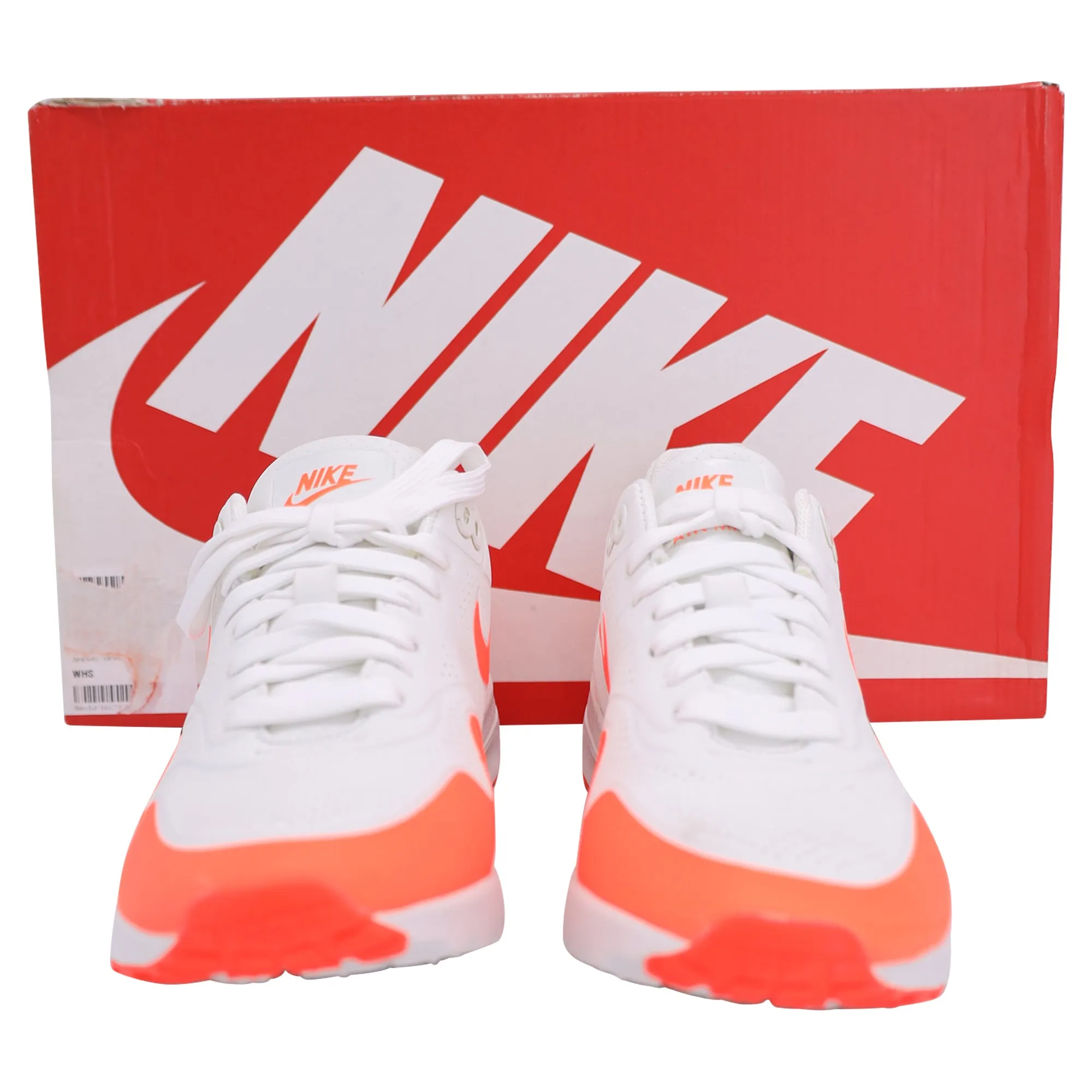 Chaussures Nike Air Max 1 Ultra Moire en daim synthétique blanc et orange