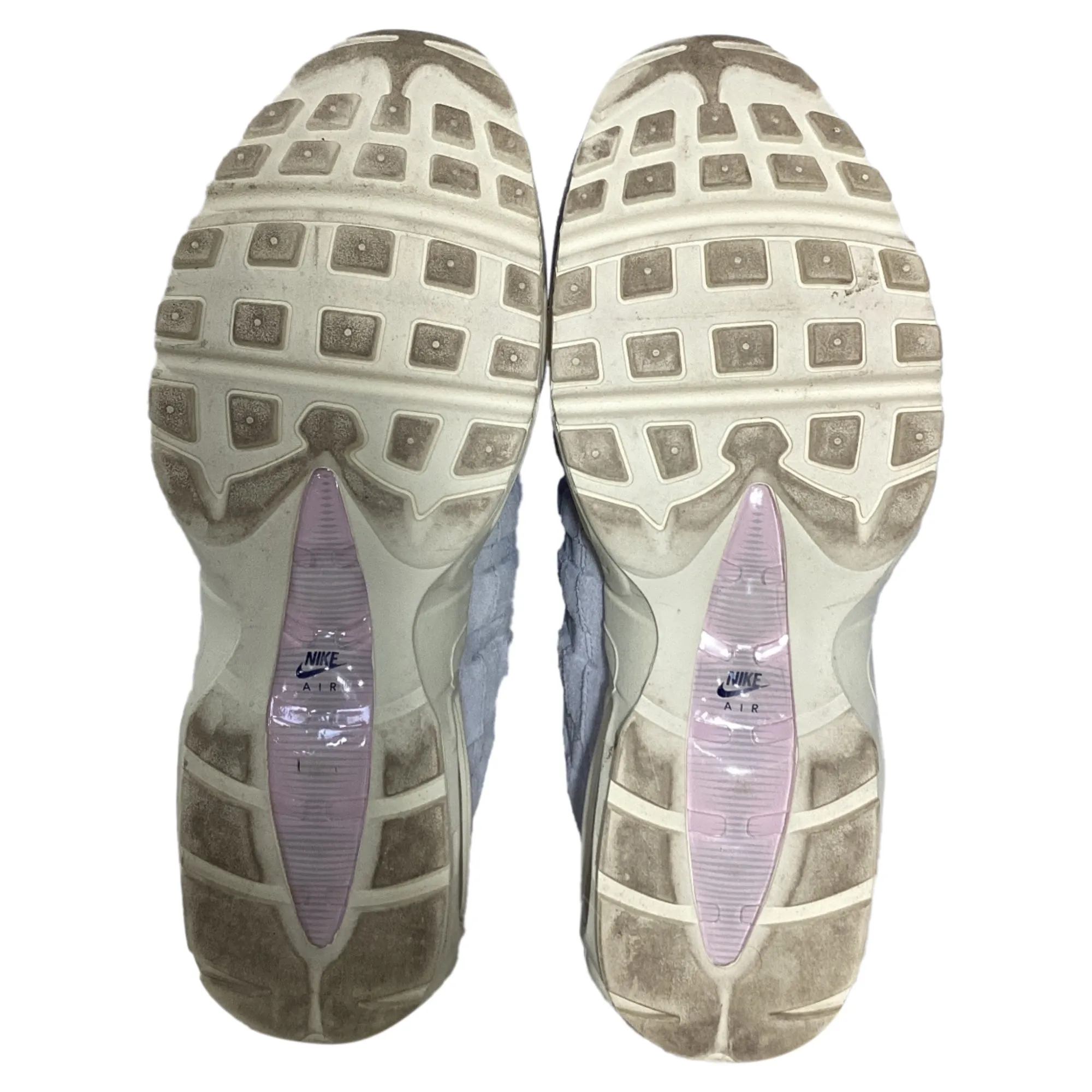 Nike Air Max 95 Chaussures de Sport en Daim Gris avec Détails Rose Mousse