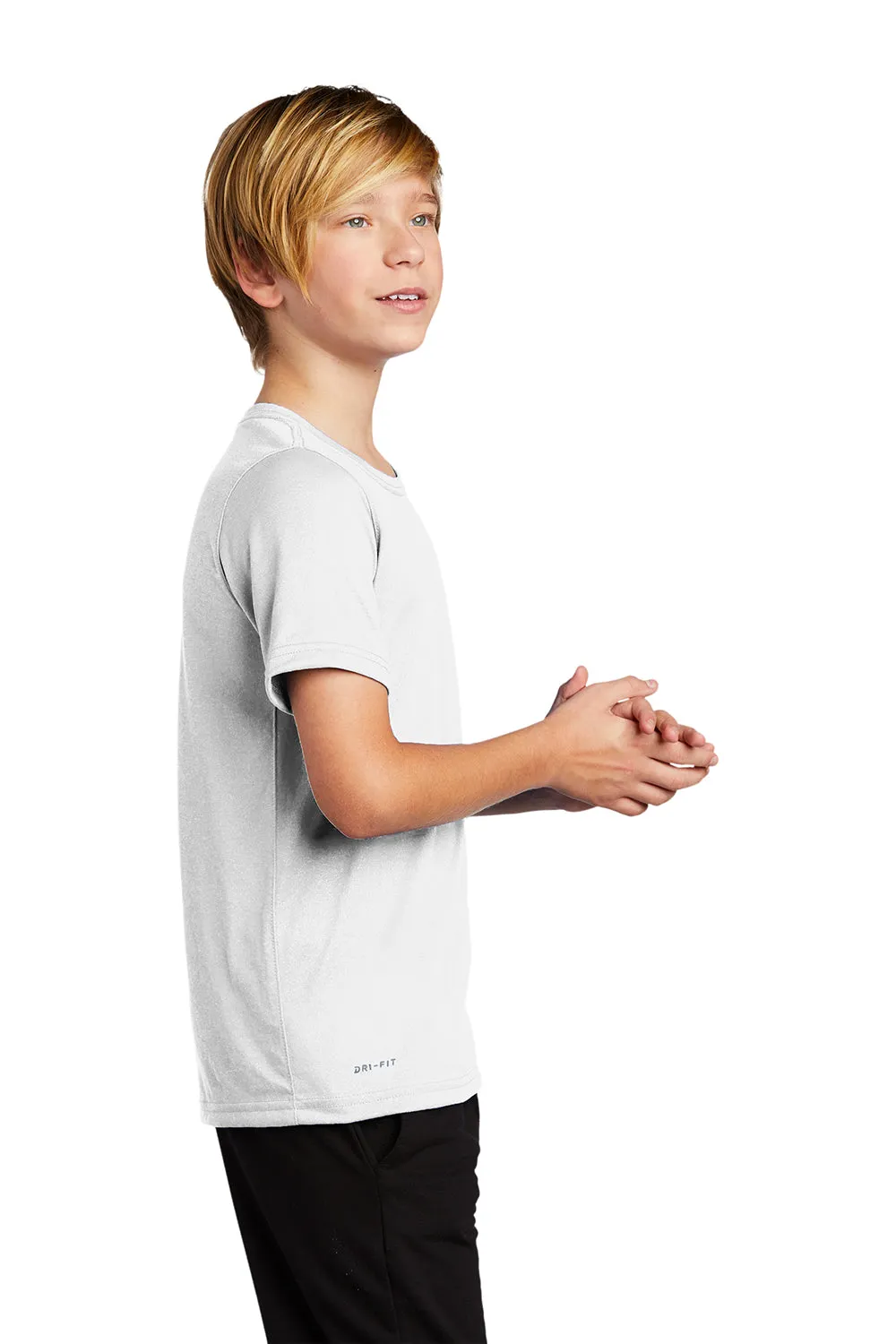Nike Youth Team rLegend Dri-Fit T-shirt à manches courtes et col rond absorbant l'humidité - Blanc