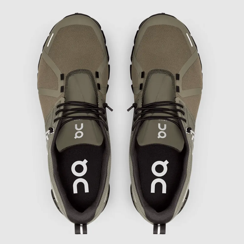 Chaussures On Men's Cloud 5 Imperméables - Olive / Noir sur On Cloud Clothing