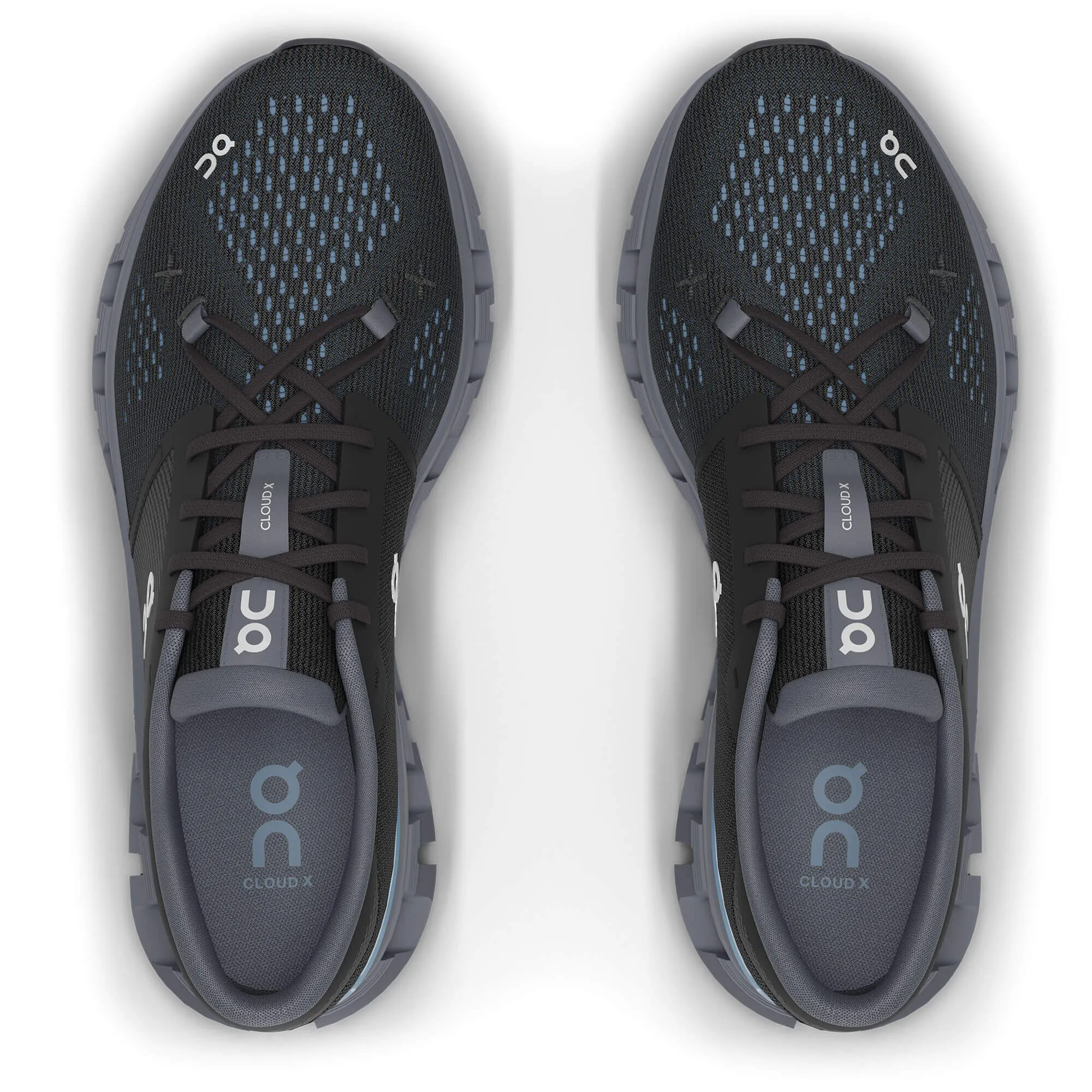 Chaussures On Men's Cloud X 4 - Noir / Chambray Vêtements On Cloud