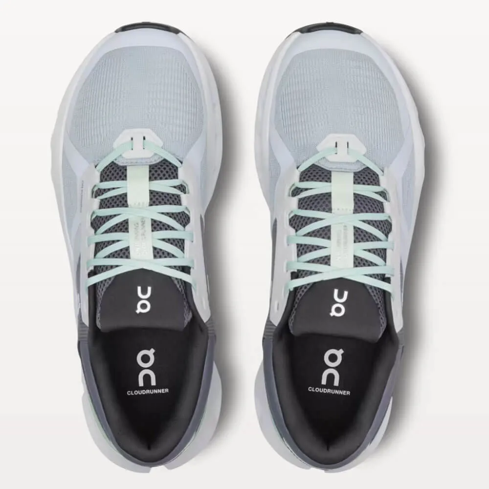Sur les chaussures On Men's Cloudrunner 2 Wide - Glacier / Sauge Sur les vêtements On Cloud