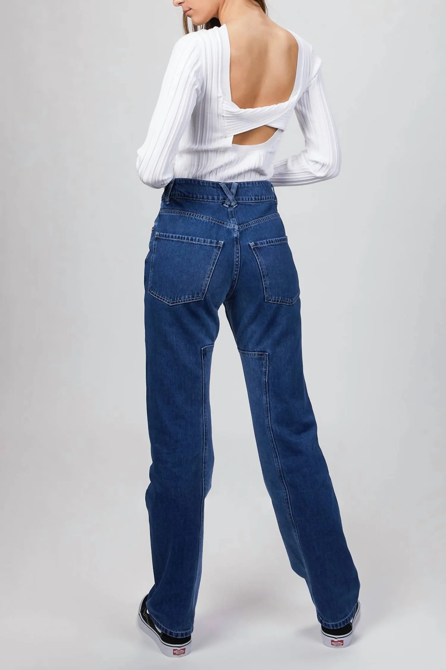 Pantalon Denim Panel en Indigo