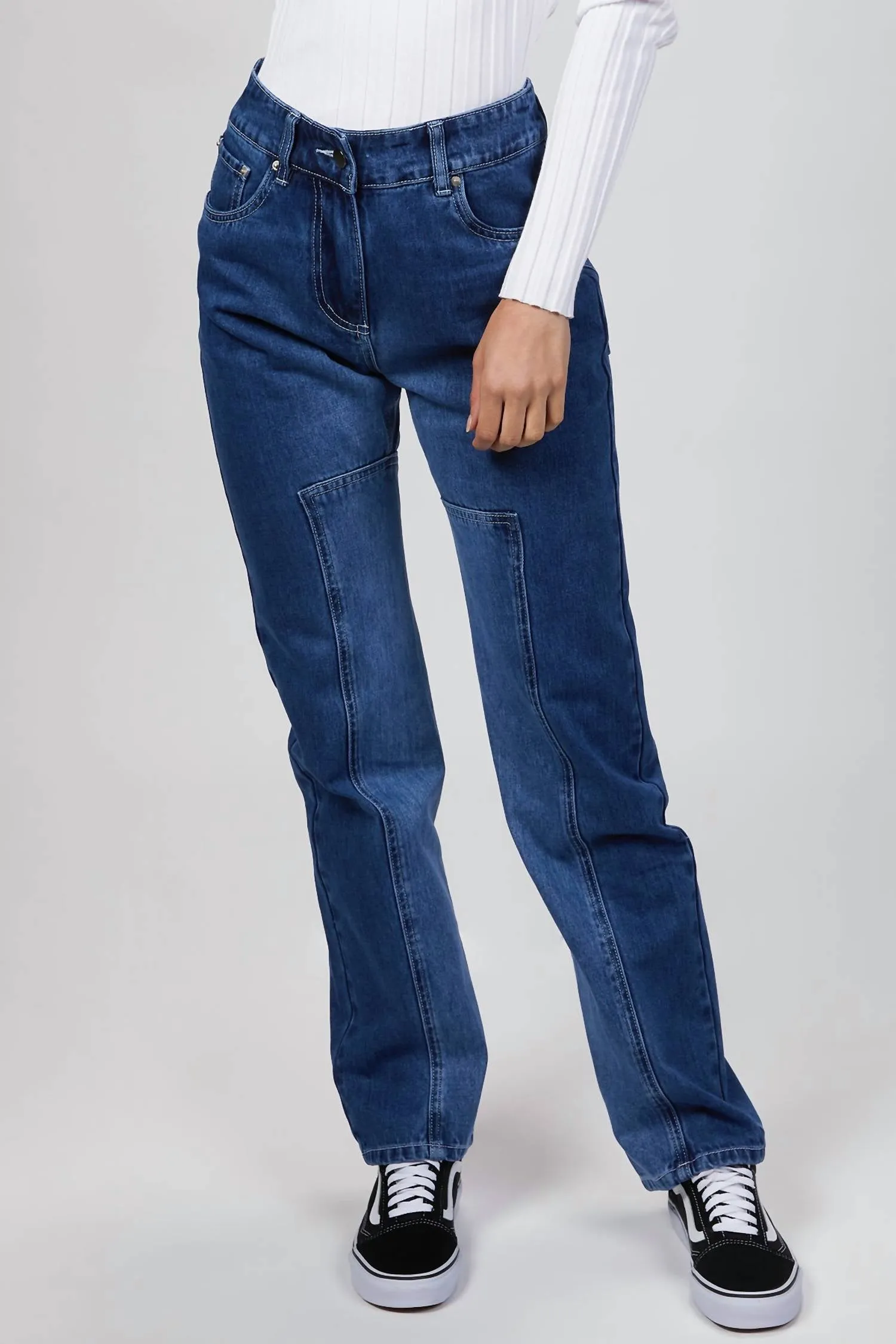 Pantalon Denim Panel en Indigo