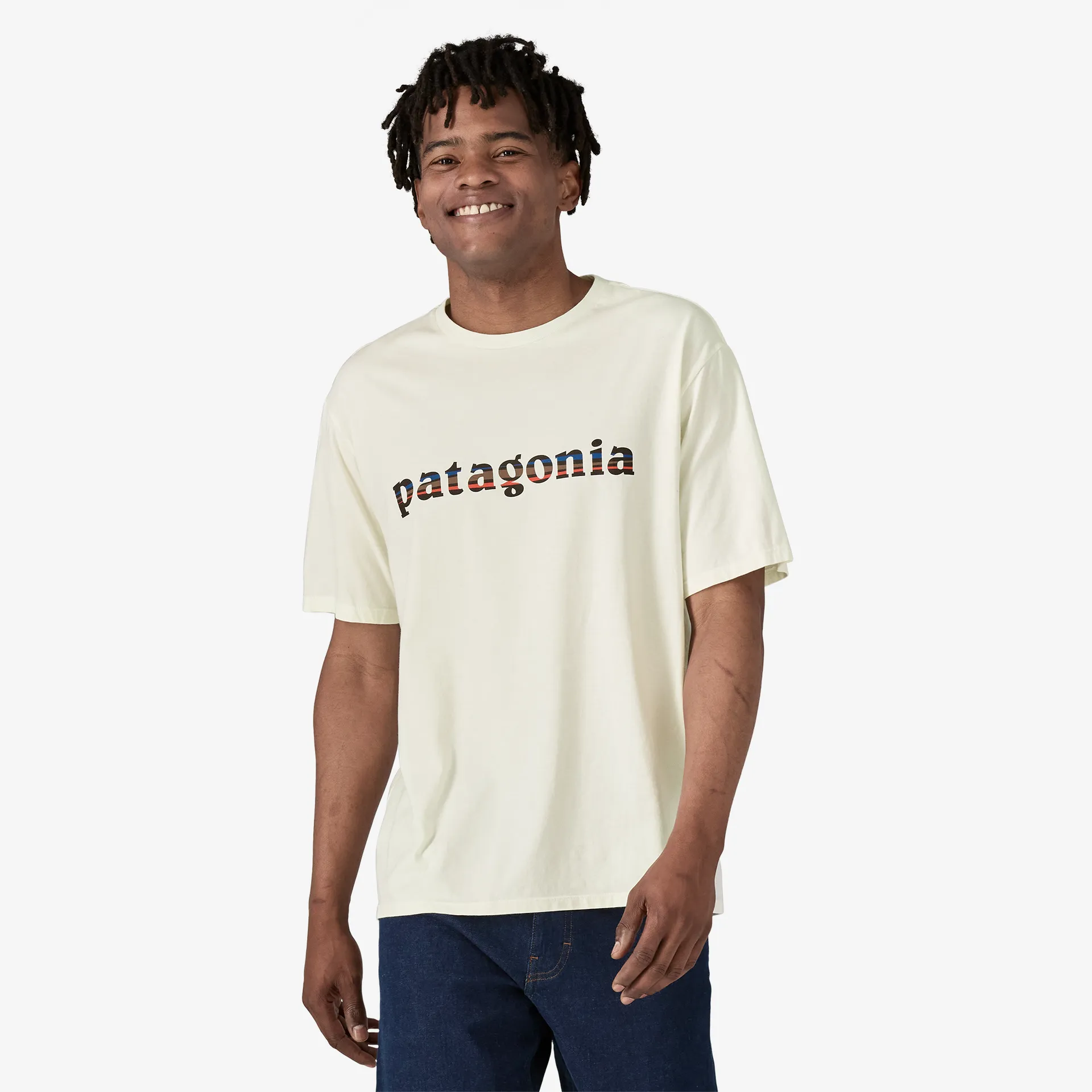 T-shirt pour hommes Patagonia '73 Logo Textuel en coton biologique