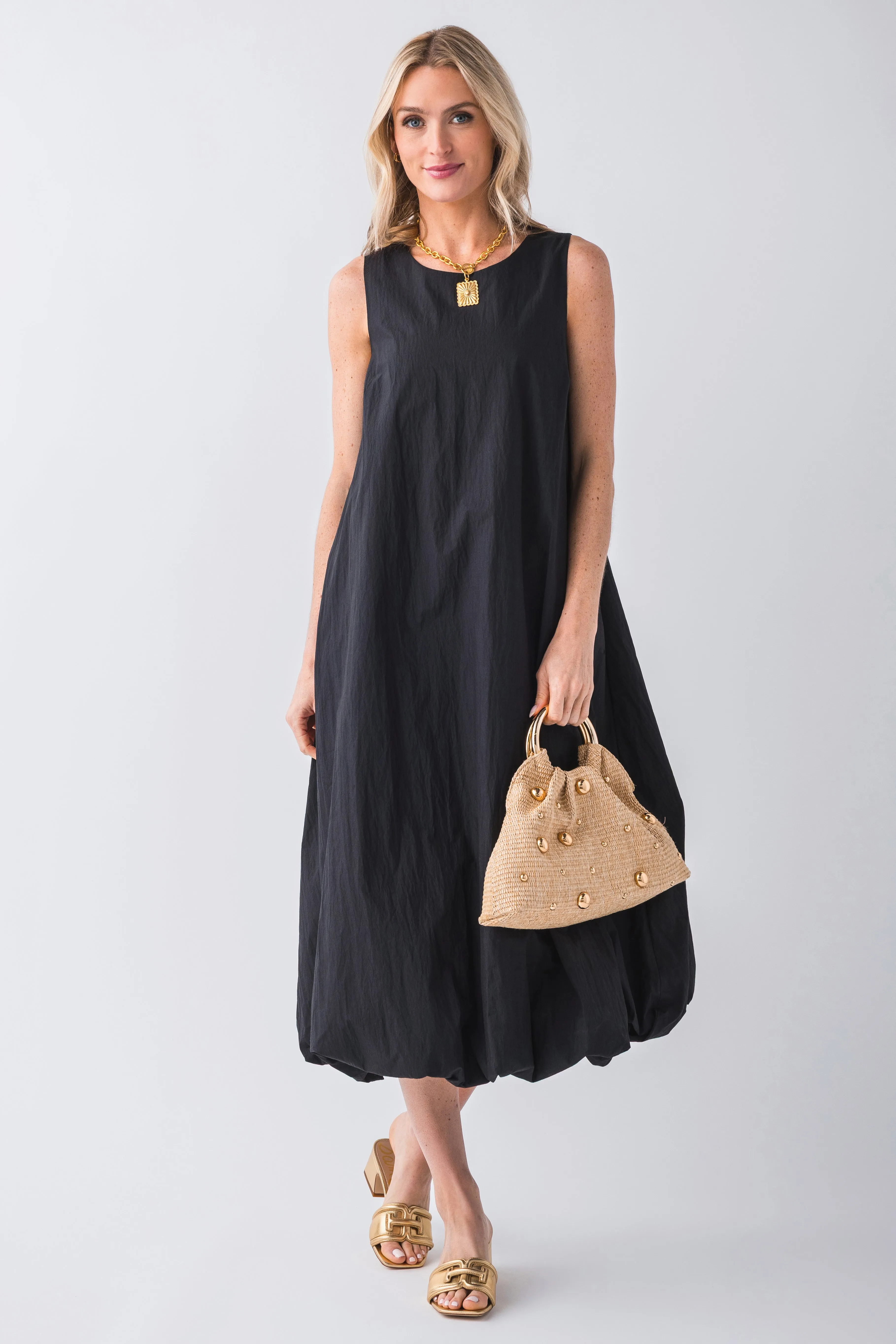 Robe maxi à ourlet bulle pincé