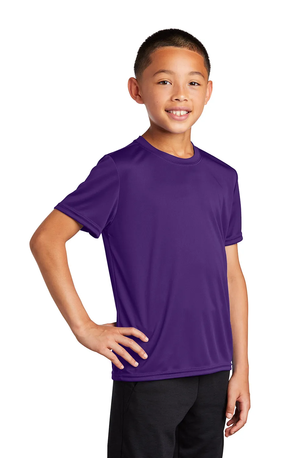 Port & Company T-shirt à manches courtes col rond pour jeunes - Zone sèche performante avec évacuation de l'humidité - Violet équipe