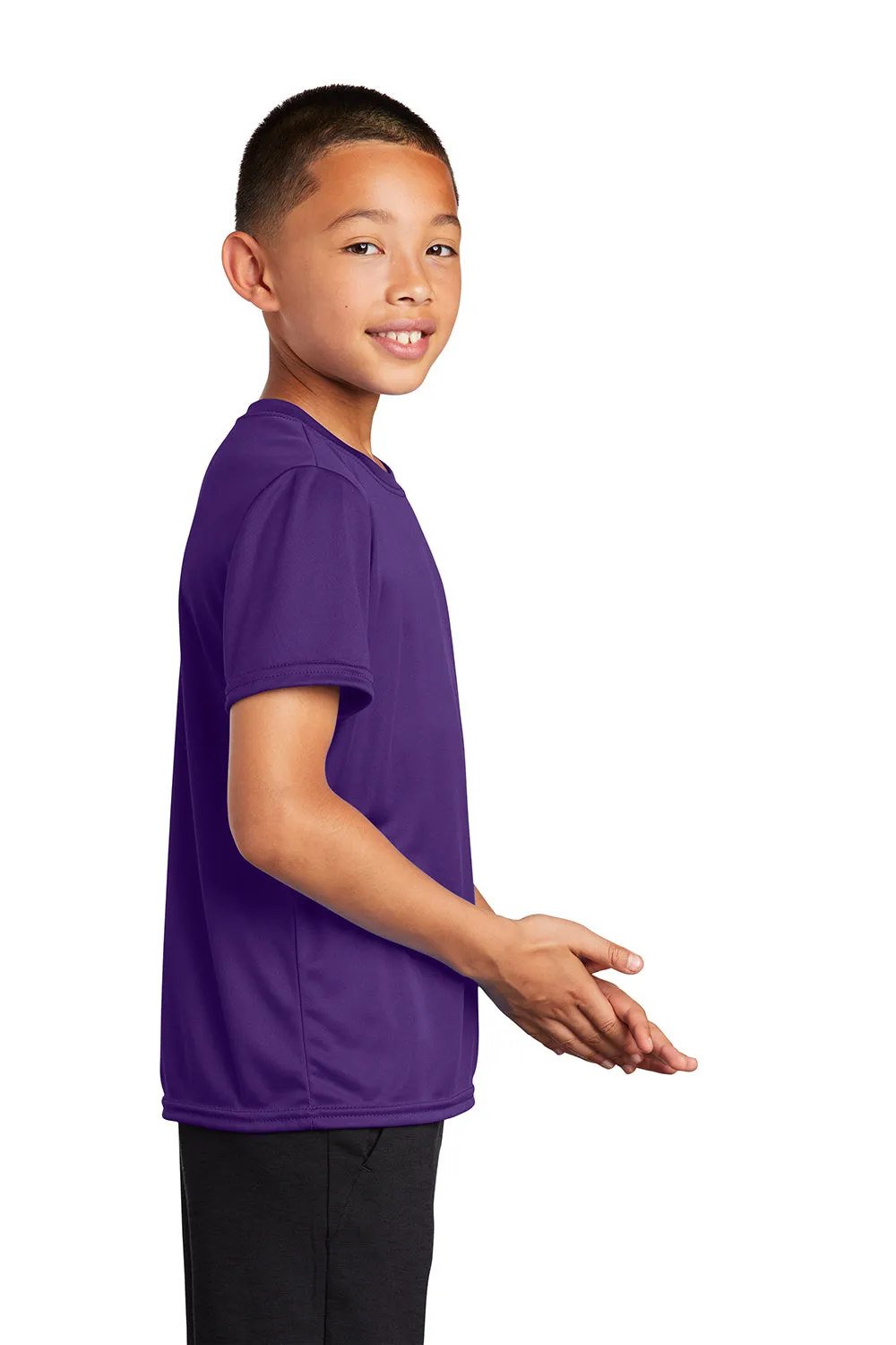 Port & Company T-shirt à manches courtes col rond pour jeunes - Zone sèche performante avec évacuation de l'humidité - Violet équipe