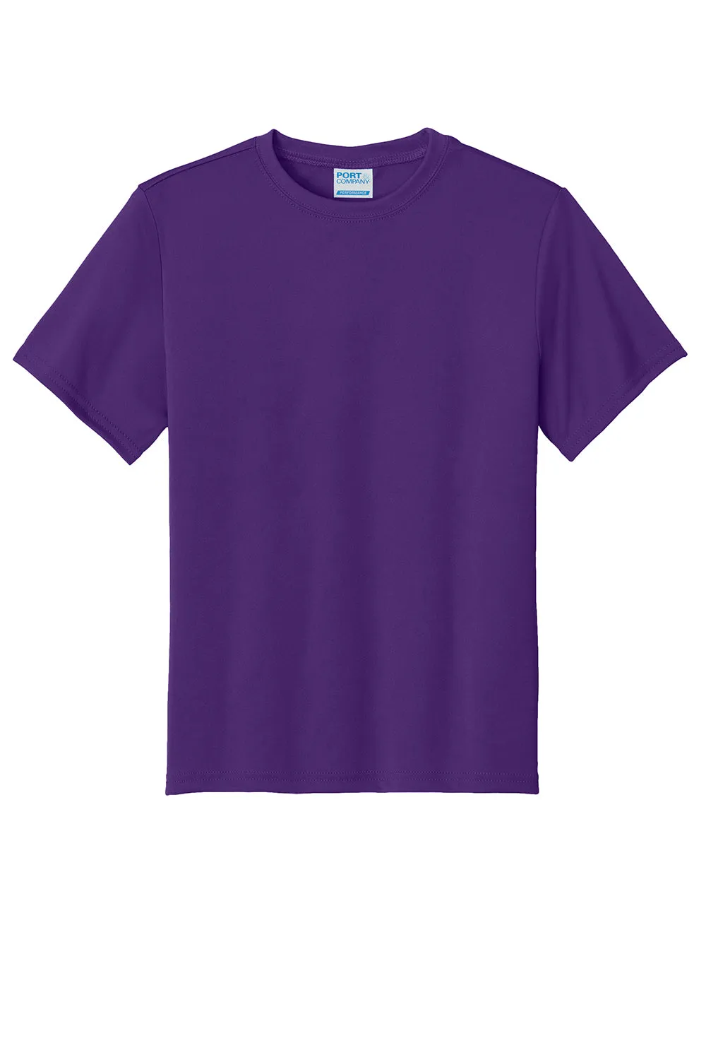 Port & Company T-shirt à manches courtes col rond pour jeunes - Zone sèche performante avec évacuation de l'humidité - Violet équipe