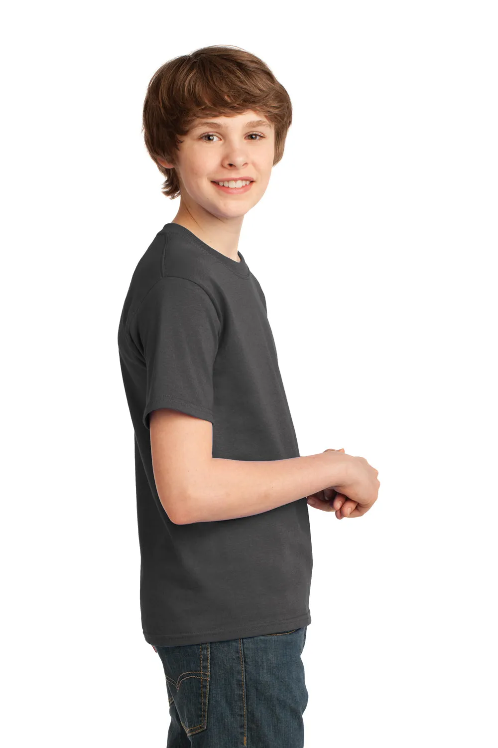 Port & Company T-shirt à manches courtes essentiel pour jeunes - Gris anthracite