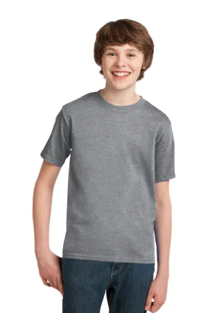 Port & Company Youth Essential Short Sleeve Crewneck T-Shirt - Heather Grey