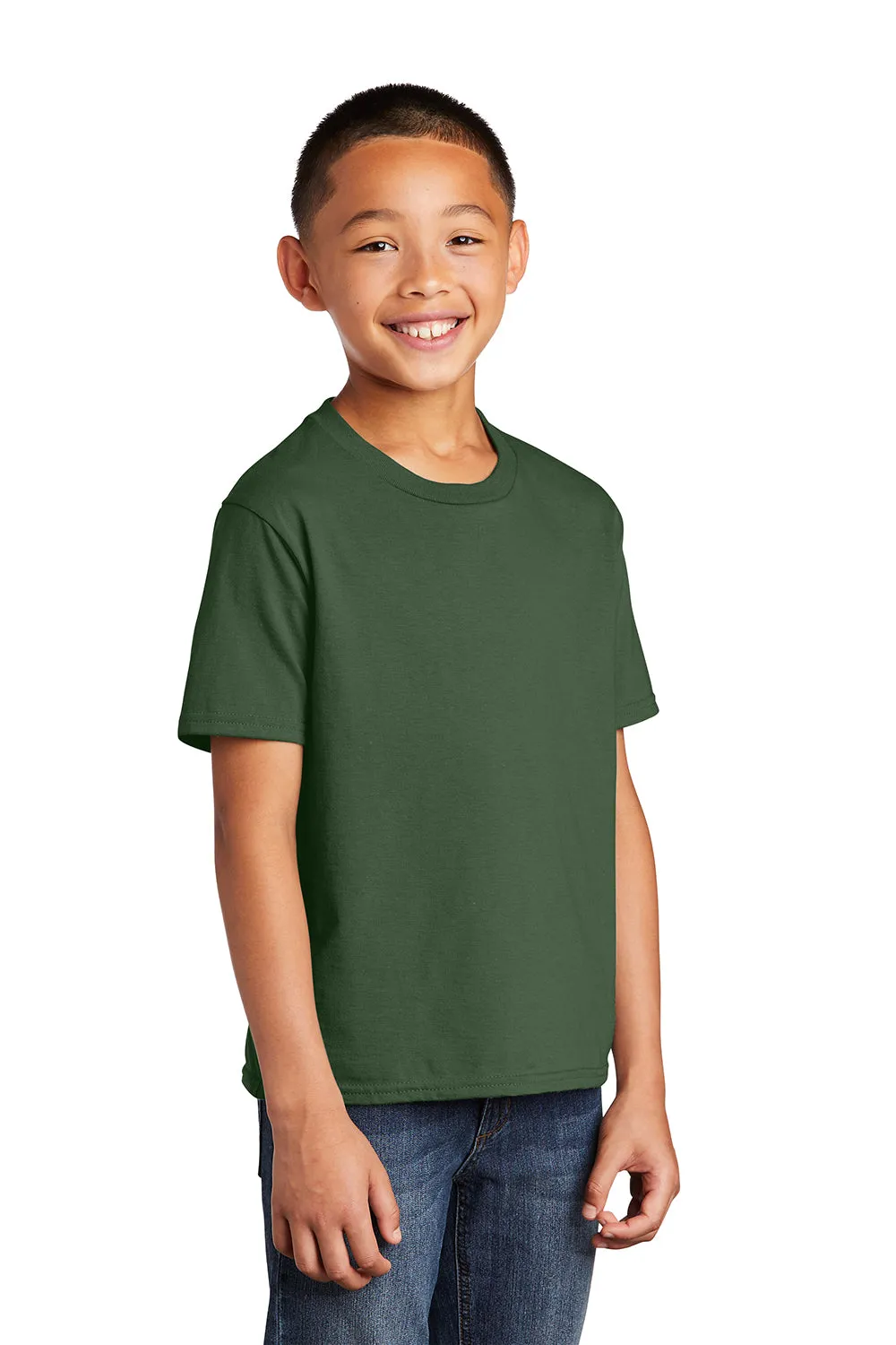 Port & Company T-shirt à manches courtes et col rond préféré des jeunes - Vert olive
