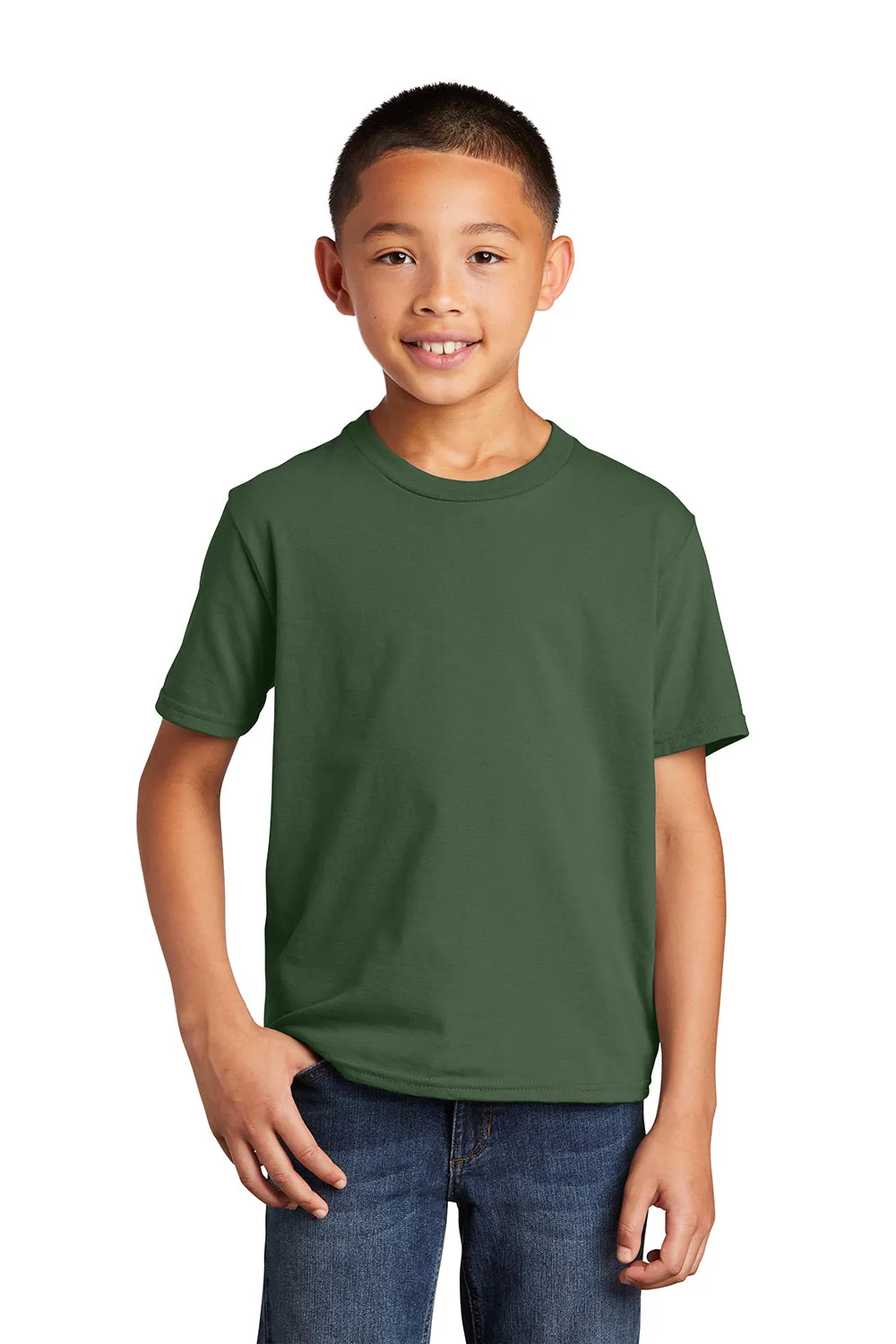 Port & Company T-shirt à manches courtes et col rond préféré des jeunes - Vert olive