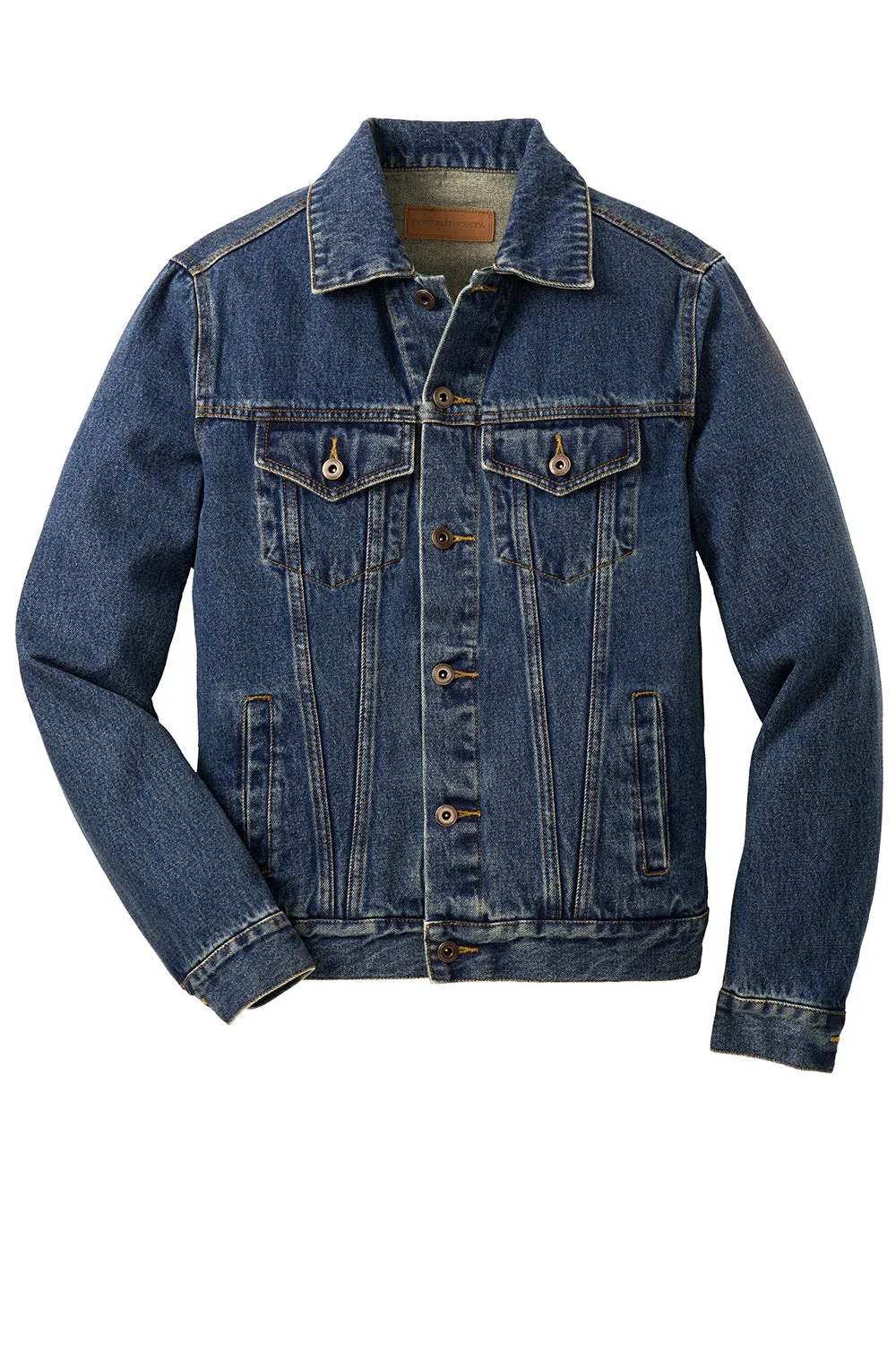 Veste en denim délavé pour hommes Port Authority - Bleu denim