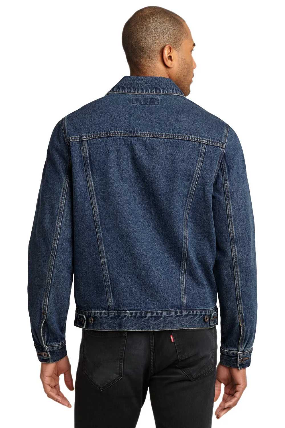 Veste en denim délavé pour hommes Port Authority - Bleu denim