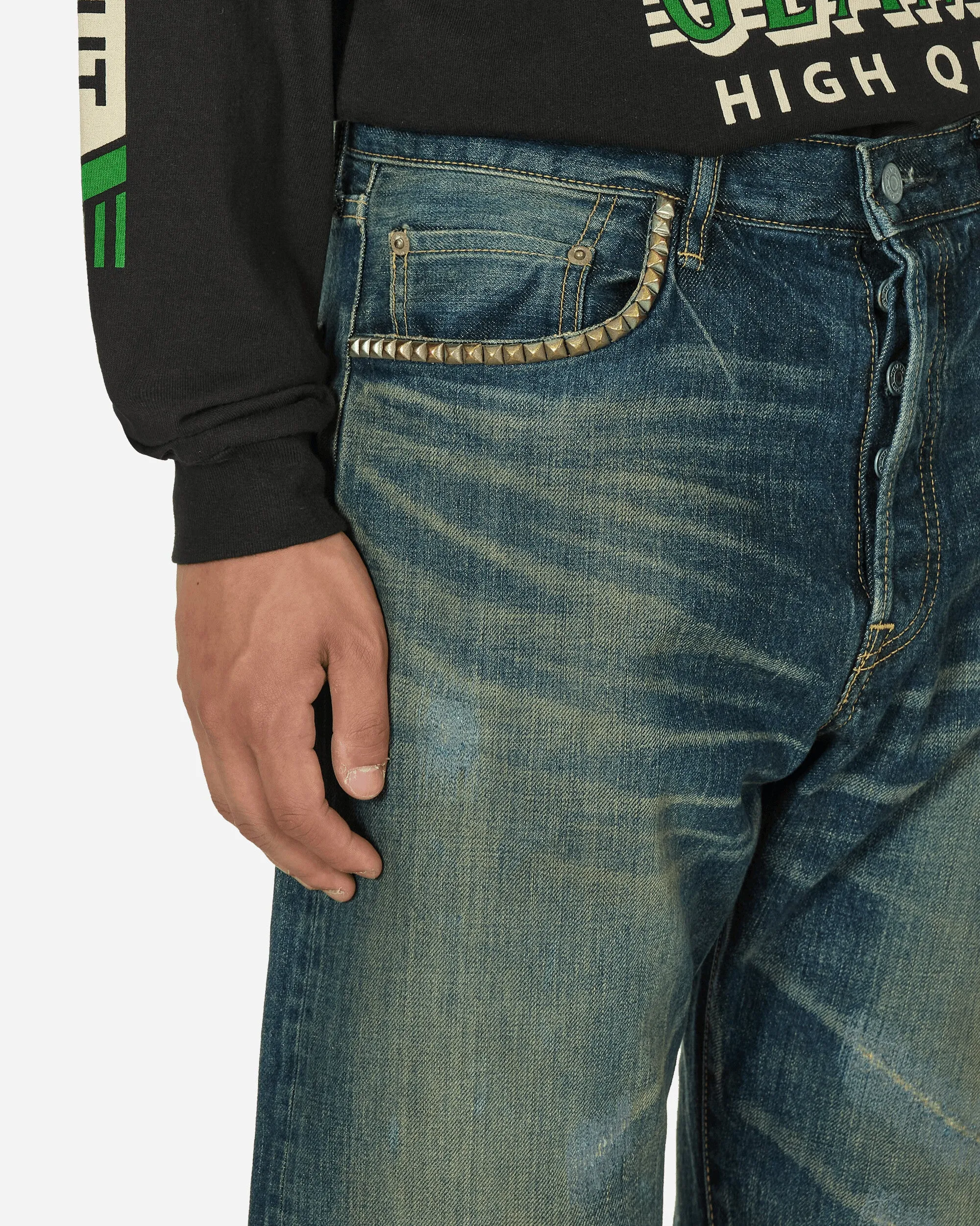 Pantalon droit en denim XX des années 50 traité RCR, couleur indigo