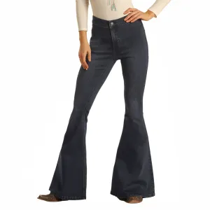 Rock & Roll Cowgirl Pantalon à Pattes Évasées Haute Taille