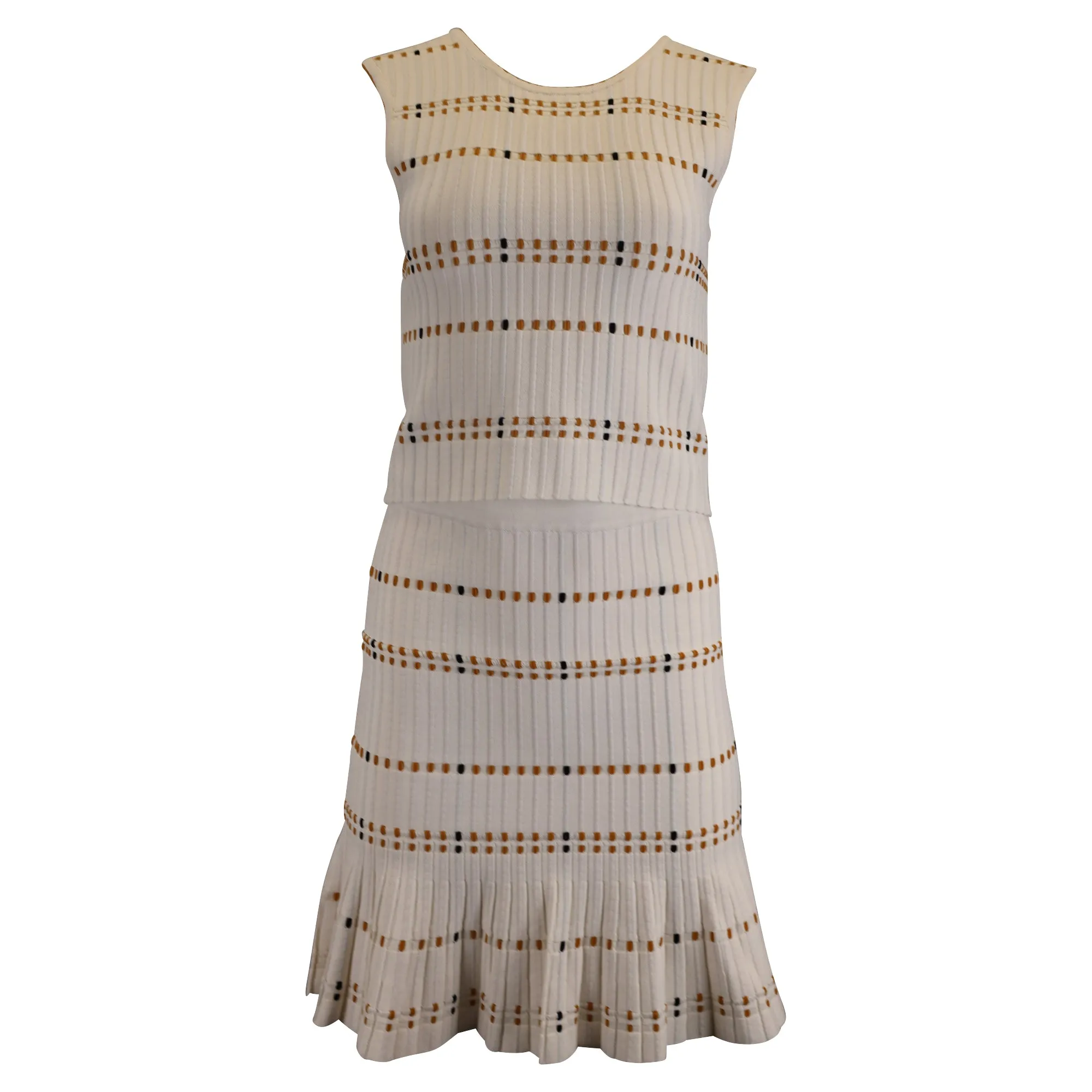 Sandro Paris Jupe Mini en Coton Crème à Effet Stretch