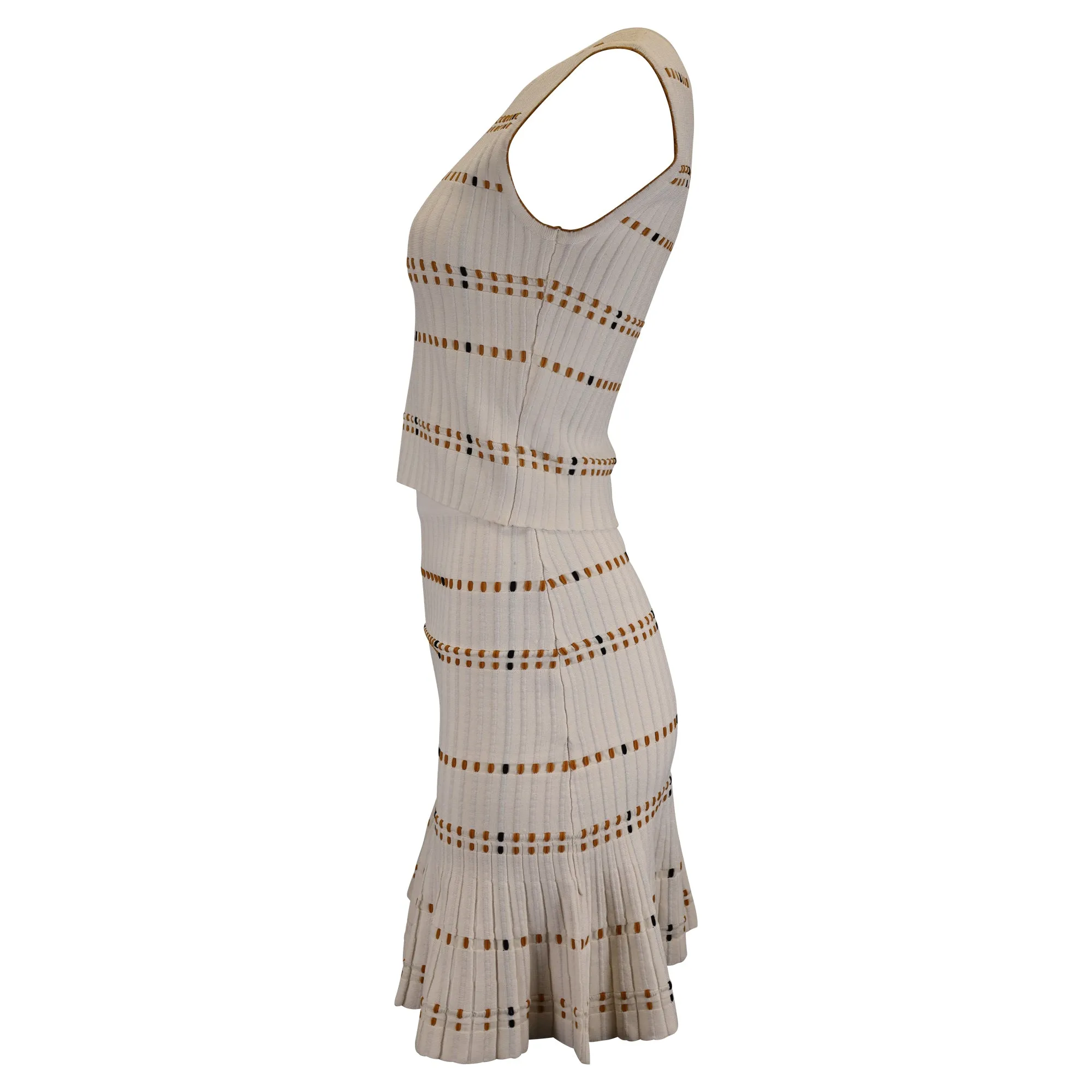 Sandro Paris Jupe Mini en Coton Crème à Effet Stretch