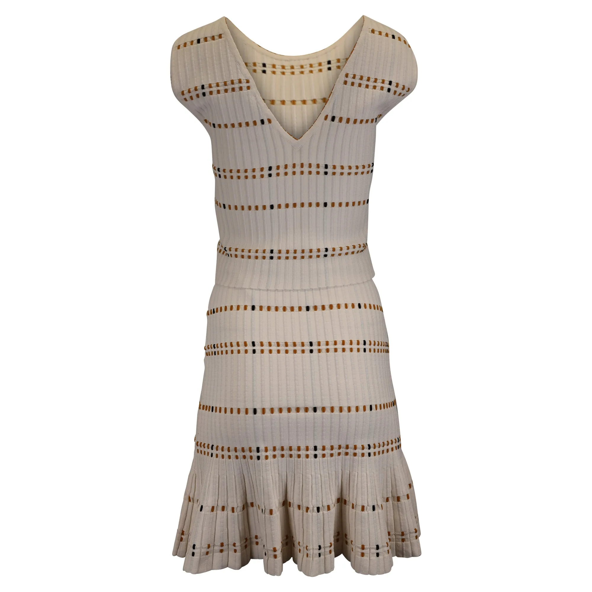 Sandro Paris Jupe Mini en Coton Crème à Effet Stretch