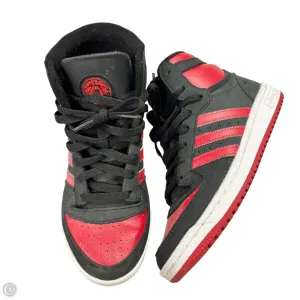Chaussures Sneakers par Adidas en Noir & Rouge, Taille : 7