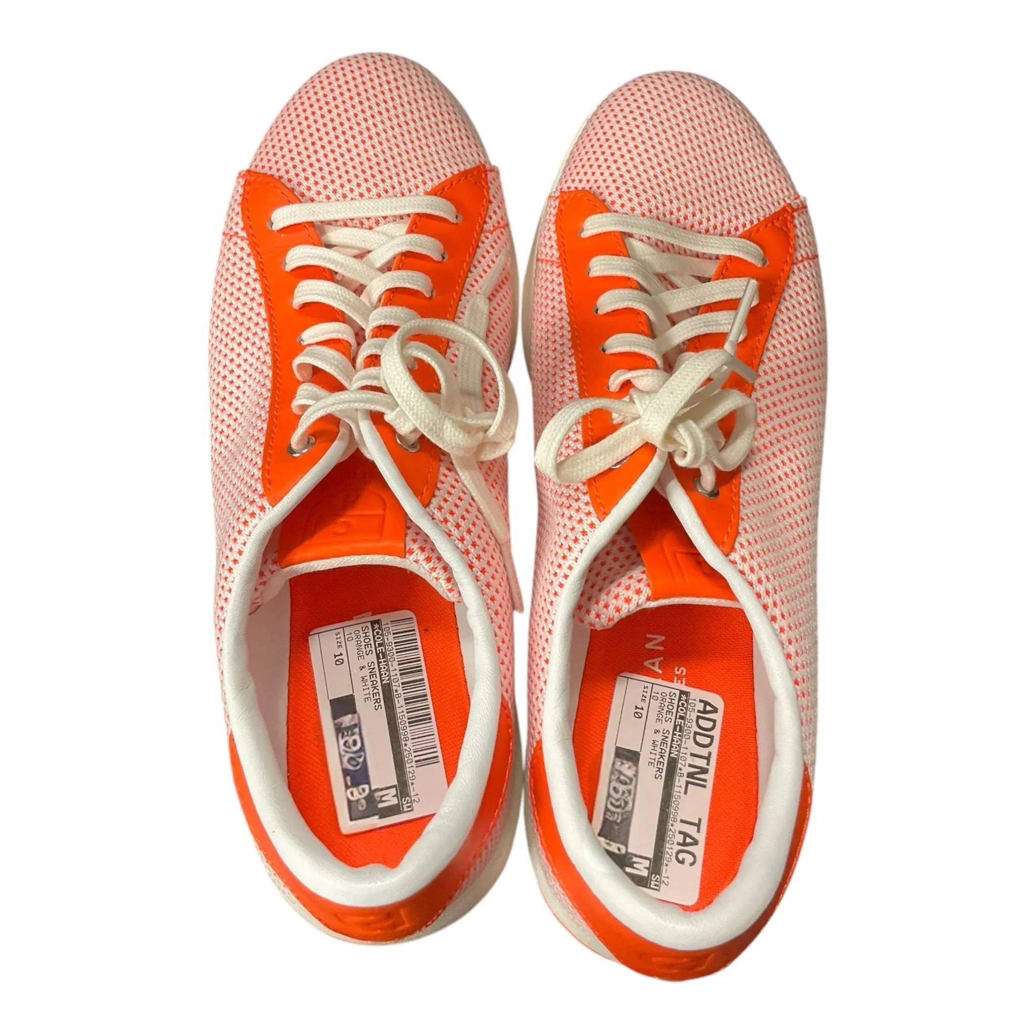 Chaussures Sneakers par Cole-Haan en orange et blanc, Taille : 10