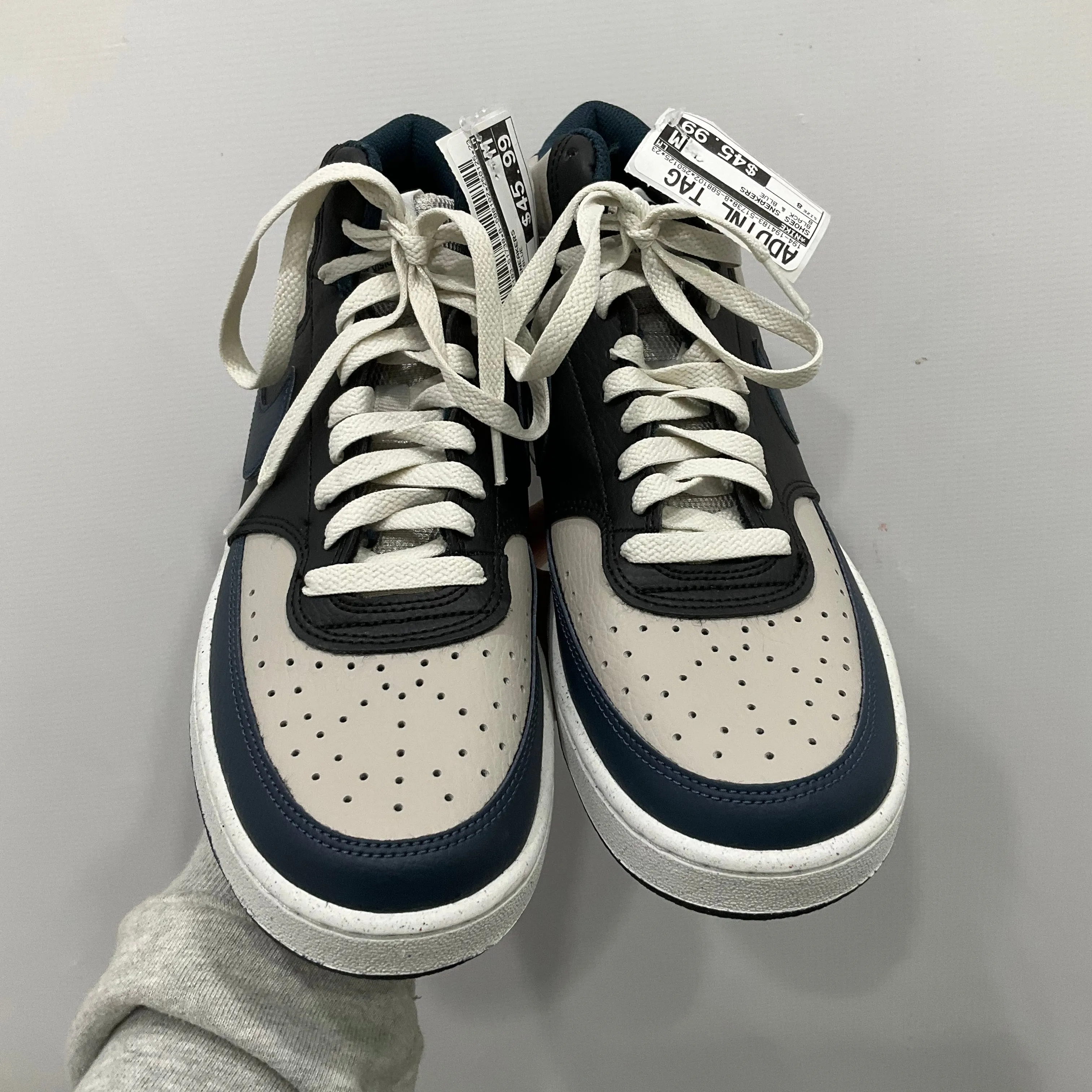 Chaussures Sneakers par Nike en Noir & Bleu, Taille : 8