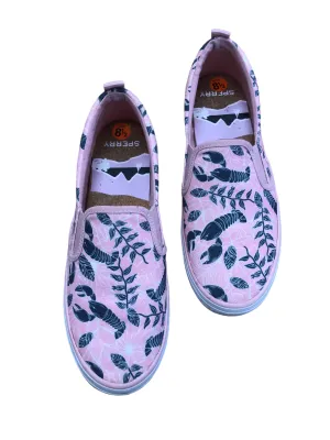 Chaussures Sneakers par Sperry en gris et rose, Taille : 8.5