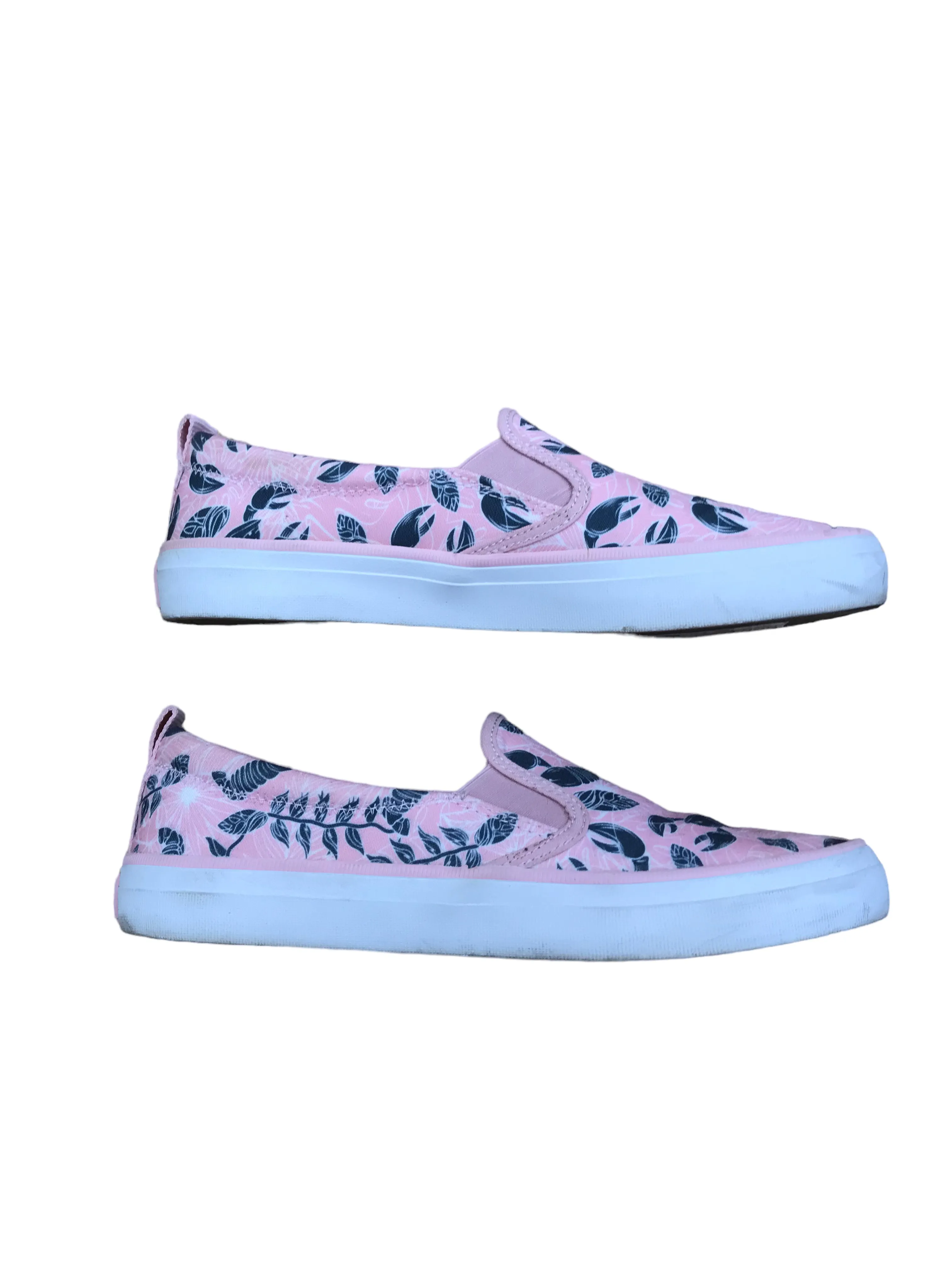 Chaussures Sneakers par Sperry en gris et rose, Taille : 8.5