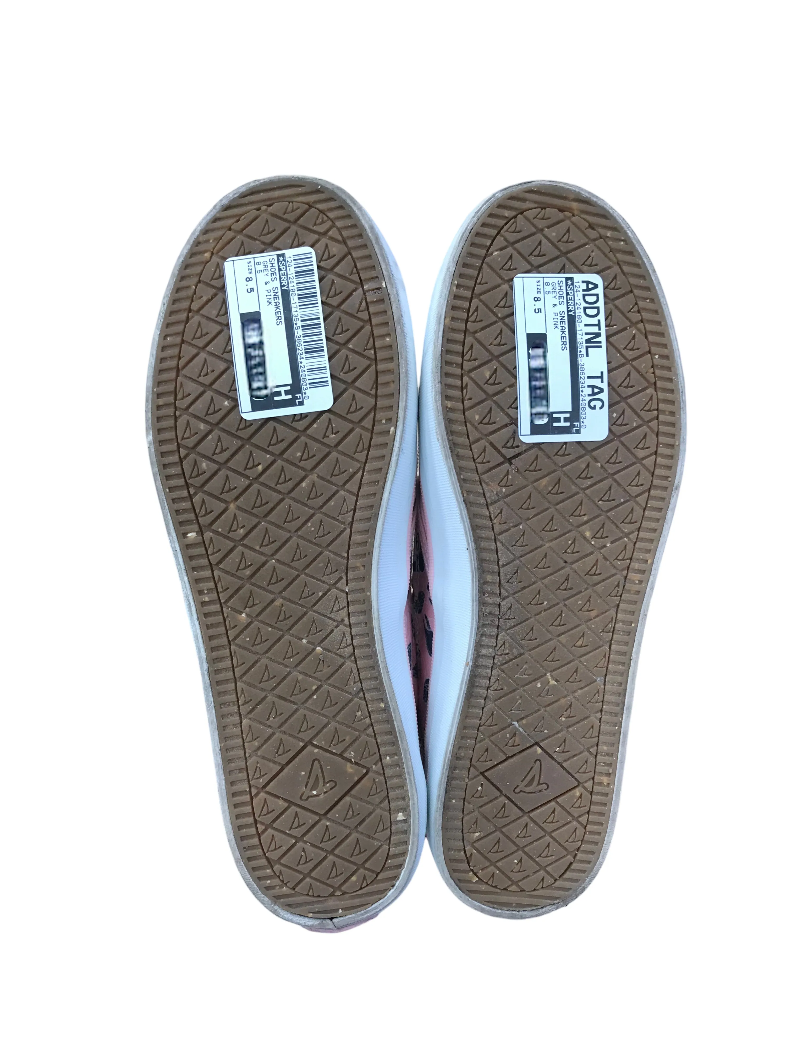 Chaussures Sneakers par Sperry en gris et rose, Taille : 8.5