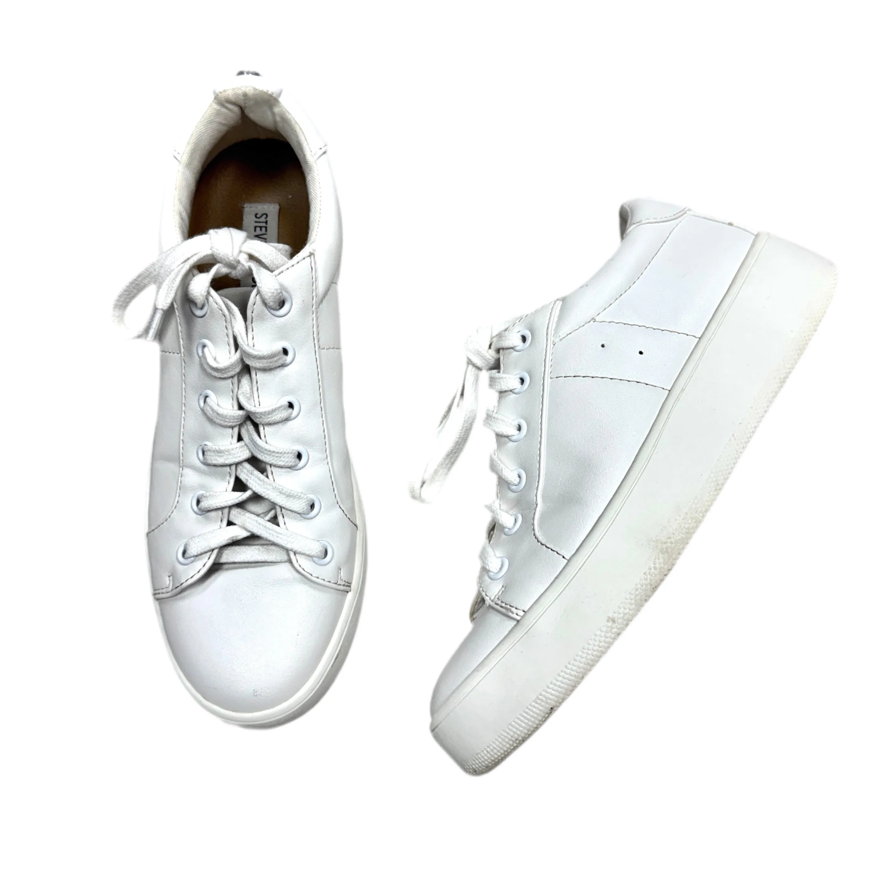 Chaussures Sneakers Par Steve Madden En Blanc, Taille : 9