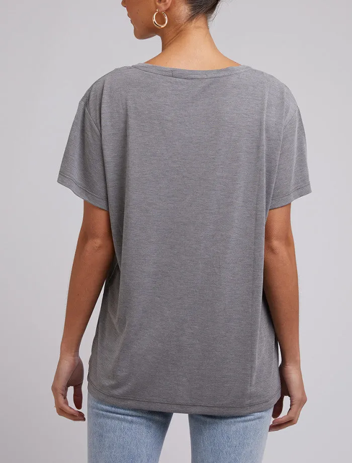 Silent Theory Harper V Tee Gris Chiné