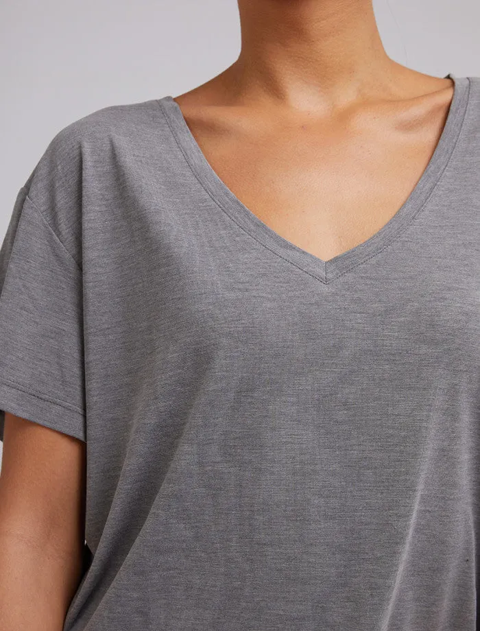 Silent Theory Harper V Tee Gris Chiné