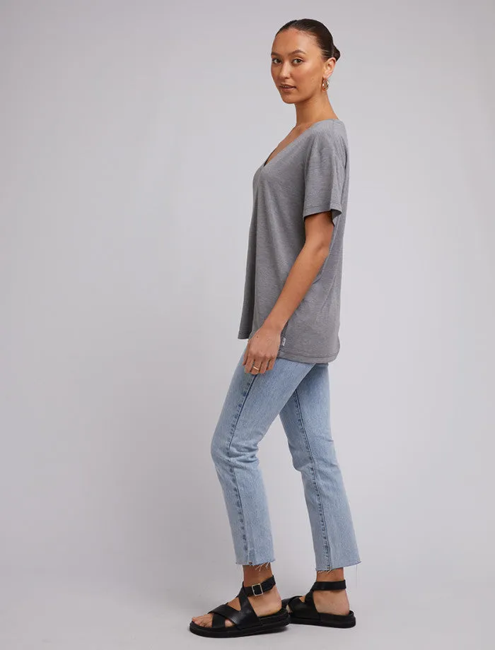 Silent Theory Harper V Tee Gris Chiné