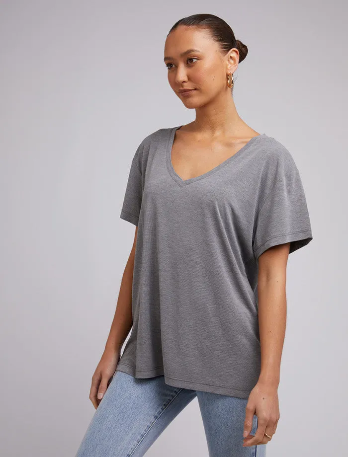 Silent Theory Harper V Tee Gris Chiné
