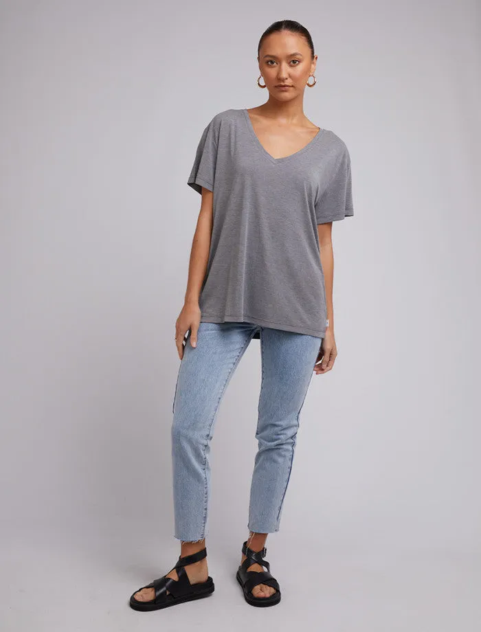 Silent Theory Harper V Tee Gris Chiné