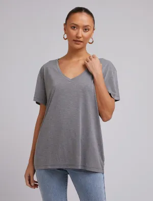 Silent Theory Harper V Tee Gris Chiné