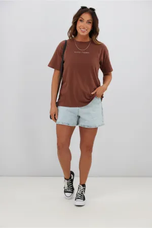 T-shirt Marron avec Logo Silent Theory