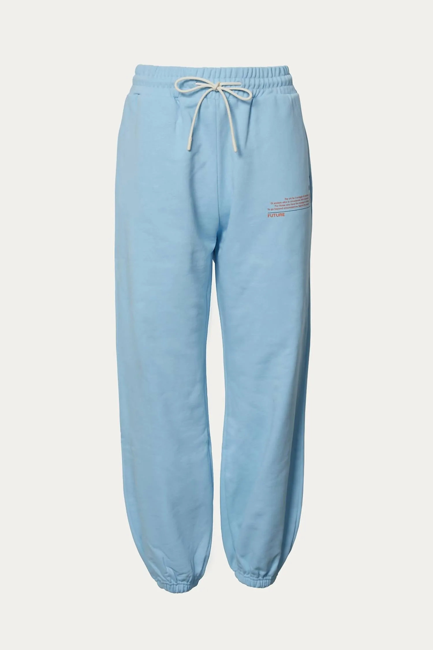 Pantalon de survêtement à imprimé slogan en bleu clair