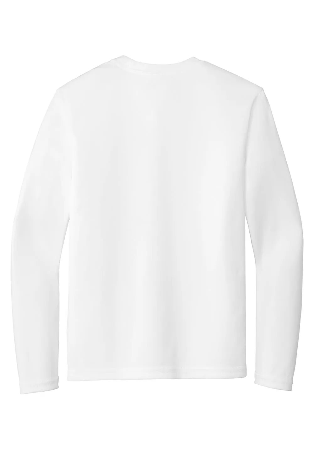 Sport-Tek T-shirt à manches longues et col rond pour jeunes compétiteurs, évacuant l'humidité - Blanc