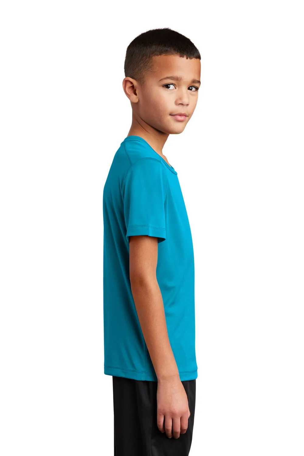 Sport-Tek T-shirt pour jeunes à manches courtes et col rond évacuant l'humidité - Bleu saphir