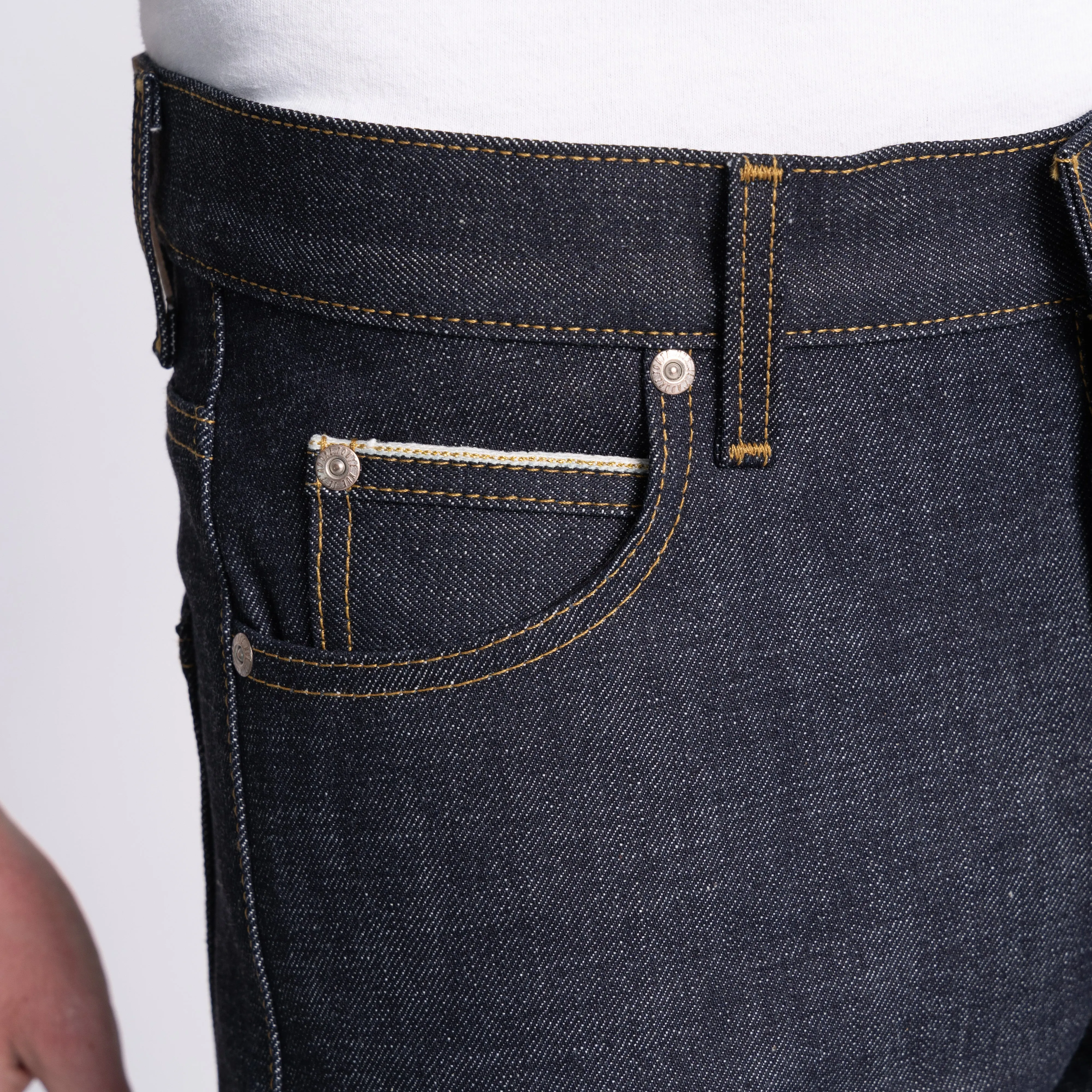 Super Guy - Jeans Selvedge en Or Véritable Deadstock