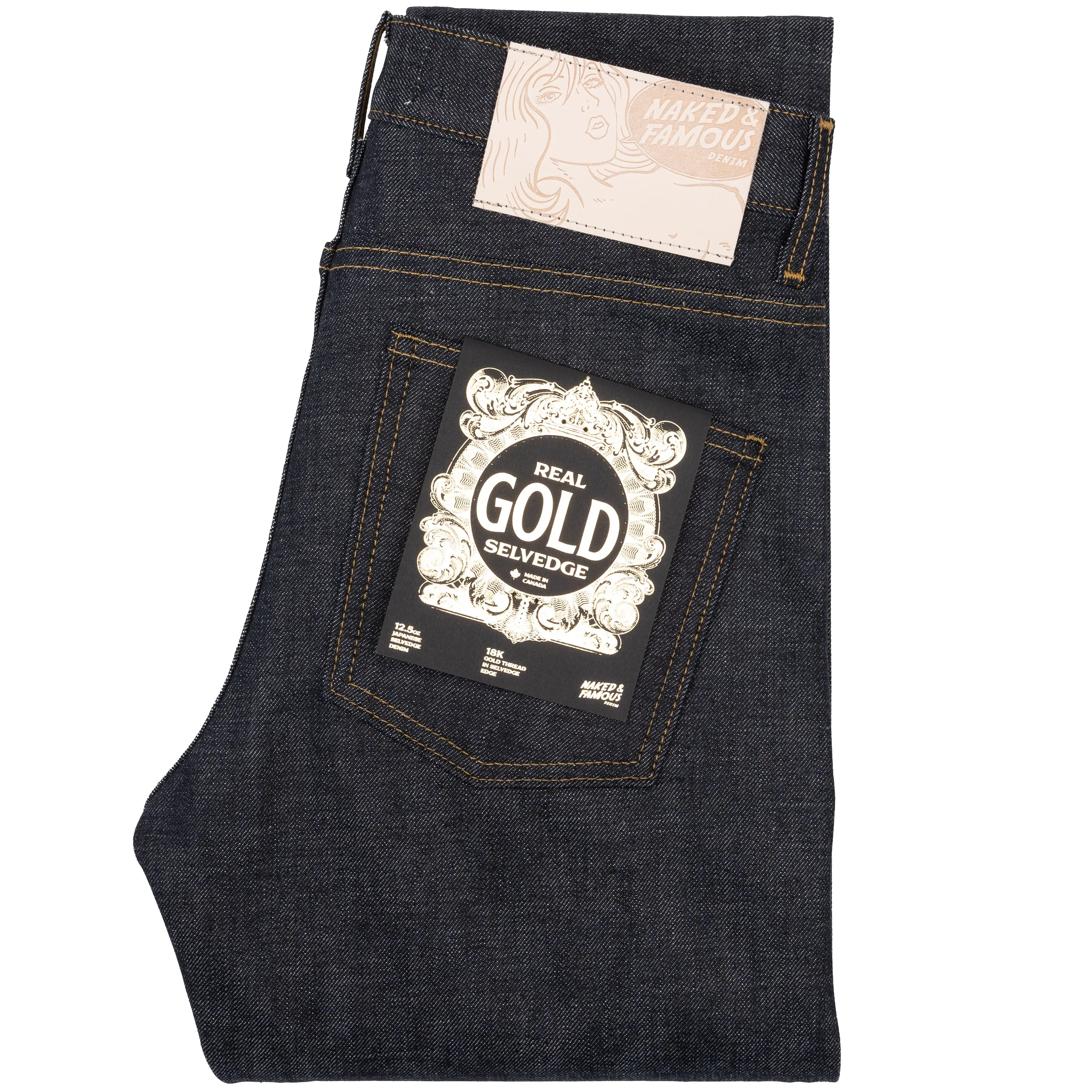 Super Guy - Jeans Selvedge en Or Véritable Deadstock
