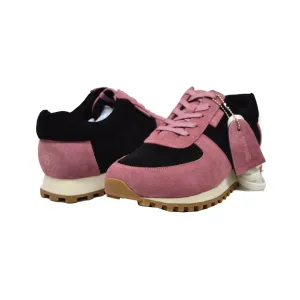 Surrey Sneakers Rose & Noir - Chaussures en Cuir et Suède Artisanales