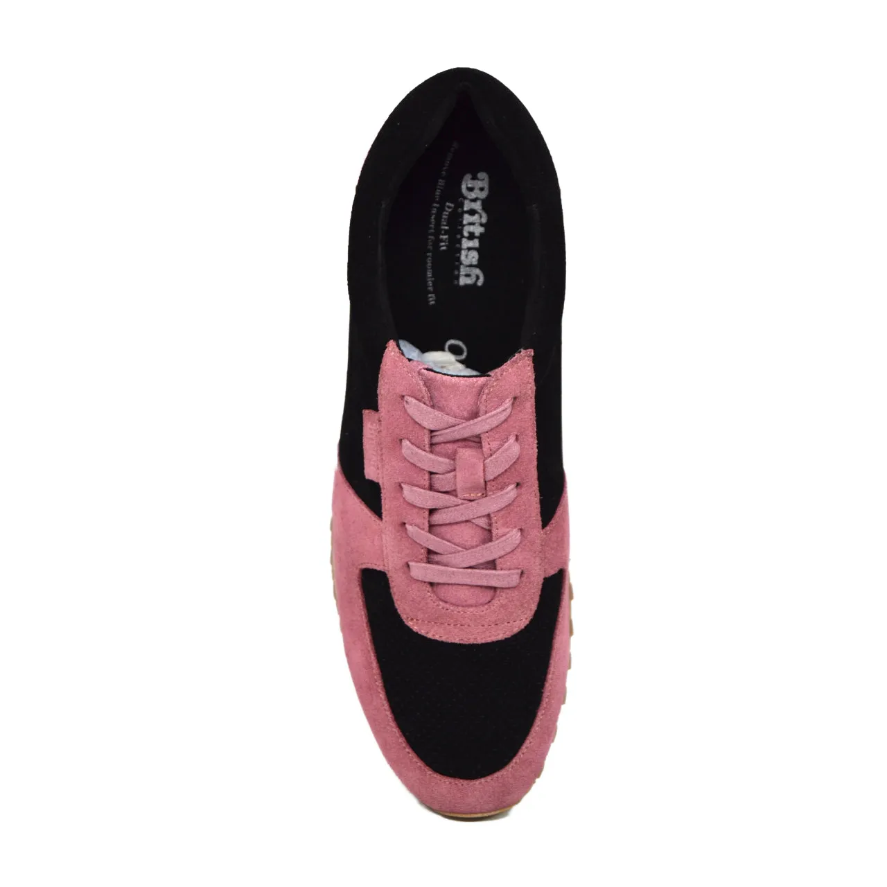 Surrey Sneakers Rose & Noir - Chaussures en Cuir et Suède Artisanales