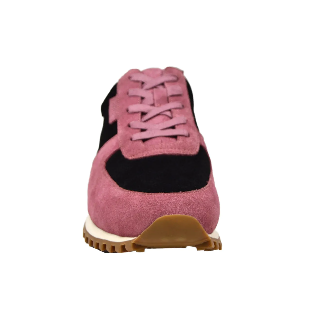 Surrey Sneakers Rose & Noir - Chaussures en Cuir et Suède Artisanales