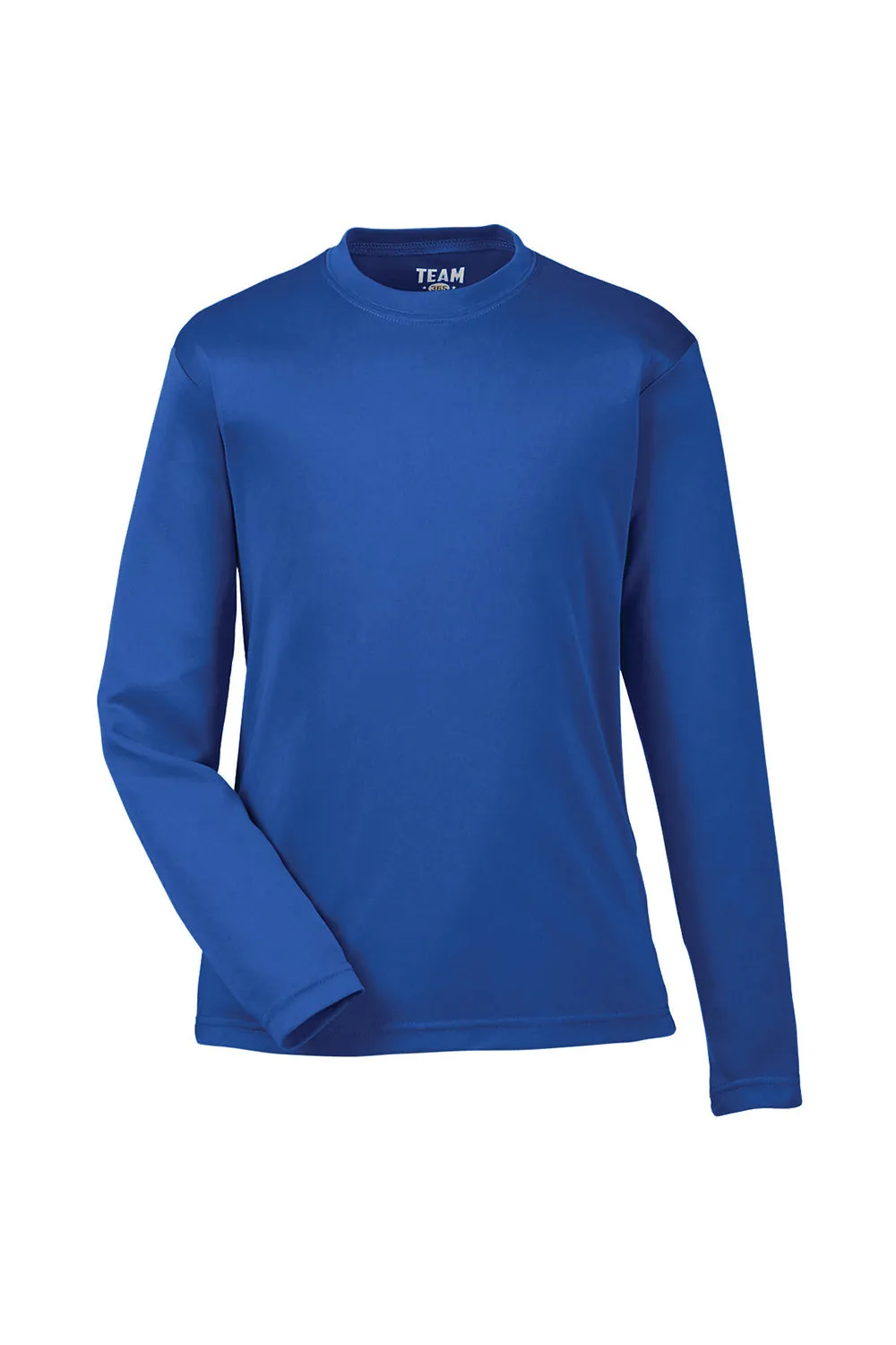 T-shirt à manches longues en maille crewneck performant anti-humidité Team 365 Youth Zone - Bleu royal